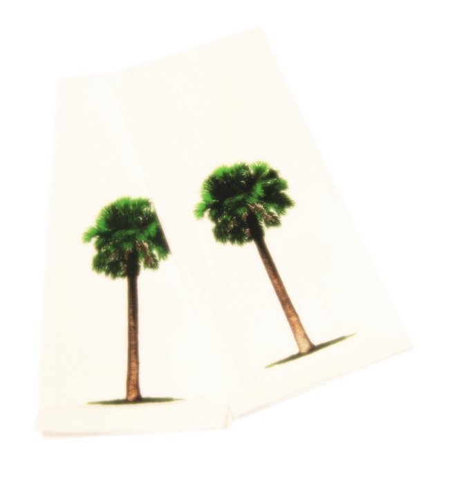 Palm Trees Cotton Dish Towels with Cookie Cutter and Recipe Kitchen Set (4 Items) N3