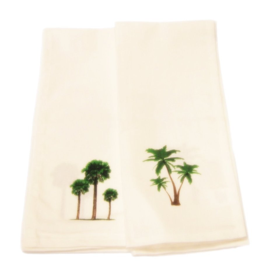 Palm Trees Cotton Dish Towels with Cookie Cutter and Recipe Kitchen Set (4 Items) N4