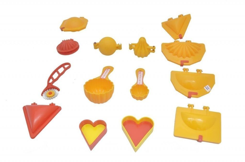 DS 14 Pcs Mould Combo Kachori, Samosa, Cutlet, Karanji, Ladoo, Prasad Scoop, Cutter, Modak
