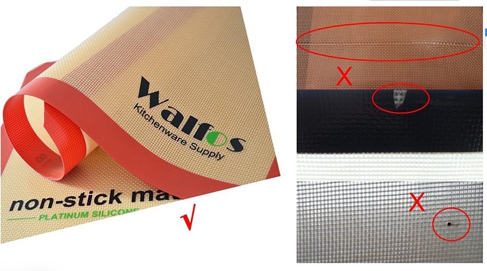 Walfos Silicone Baking Mat-Set of 2 Half Sheet (Thick & Large 11 5/8" x 16 1/2") - Non Stick Platinum Silicon... N5