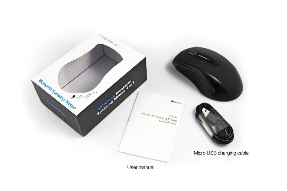 Hapurs&reg; 2 in 1 Wireless Bluetooth 3.0 Speaking Mouse with Speaker Speakerphone for Bluetooth Enabled Devices (... N5