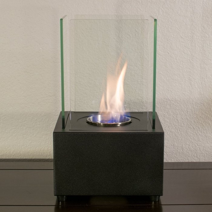 Ventless Ethanol Alcohol Tabletop Fireplace w/0.5L Stainless Steel Fuel Insert. Modern Indoor & Outdoor Fire Decor...