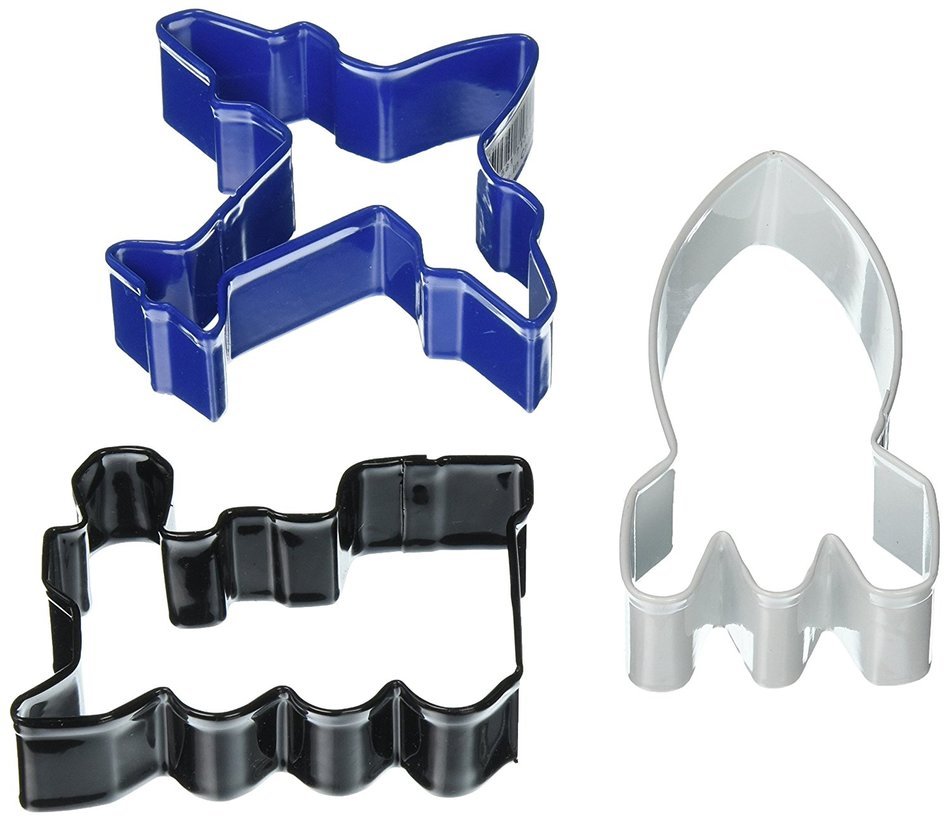 R & M Industries Gift Packed 3 Piece Cookie Cutter Transportation Set, Multicolor