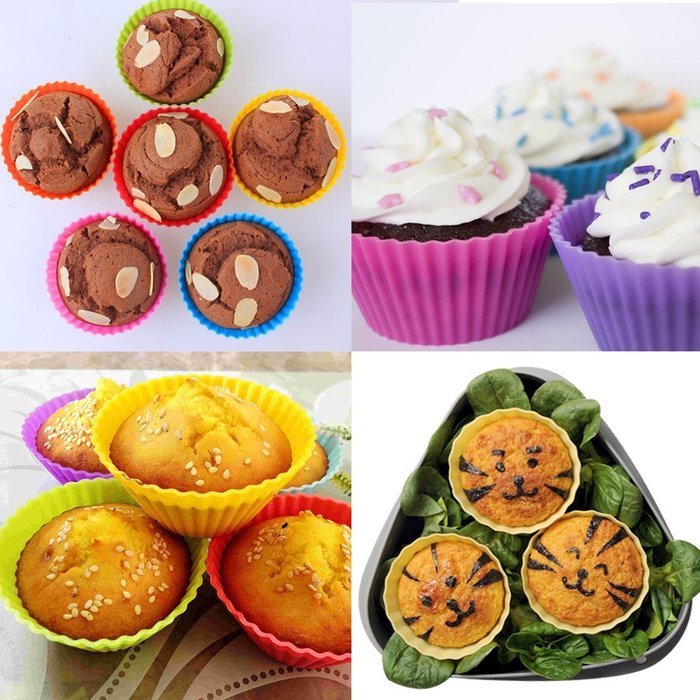Silicone Baking Cups Purefly Cupcake Liners Muffin Cake Molds Sets 24 pack N6
