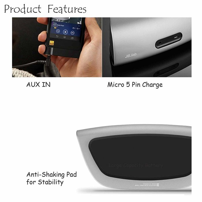 JB.lab HRS-10XB Full Range Bluetooth Speaker High Resolution Series HiFi Sound Silver N5