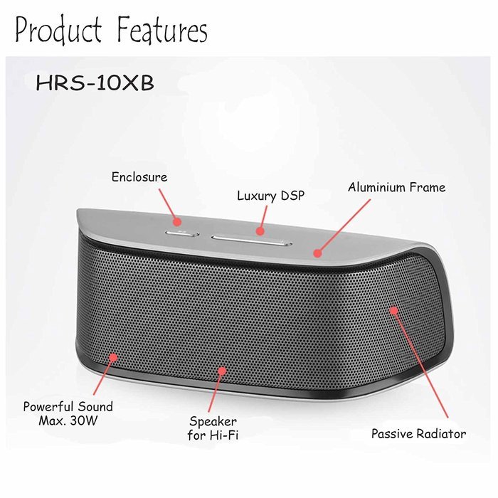 JB.lab HRS-10XB Full Range Bluetooth Speaker High Resolution Series HiFi Sound Silver N7