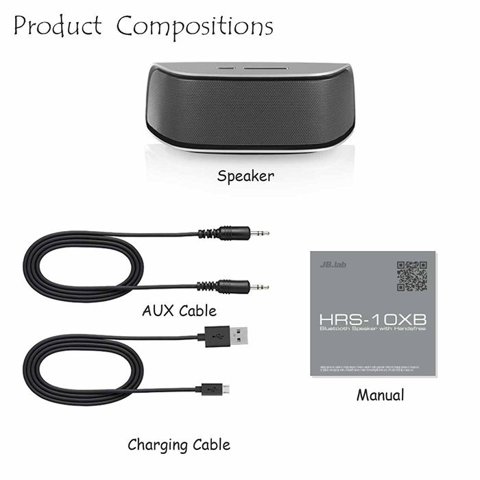 JB.lab HRS-10XB Full Range Bluetooth Speaker High Resolution Series HiFi Sound Silver N8