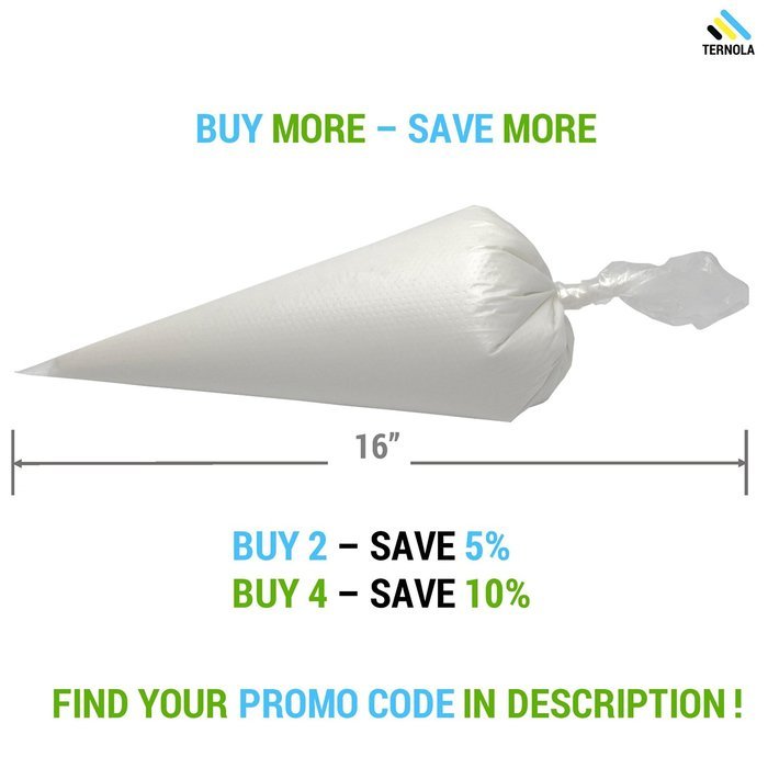 Ternola - PIPING BAG (110 PACK) - 16'' Tools for Pastry Decoration. Perfect Set for Frosting & Icing + Bonus E-GUIDE N5
