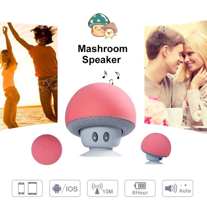 iSTYLE Mini Mushroom Style Bluetooth Wireless Speaker With Suction Cup & Built-in Microphone Compatible with Most... N7