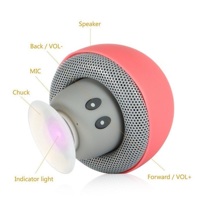 iSTYLE Mini Mushroom Style Bluetooth Wireless Speaker With Suction Cup & Built-in Microphone Compatible with Most... N10