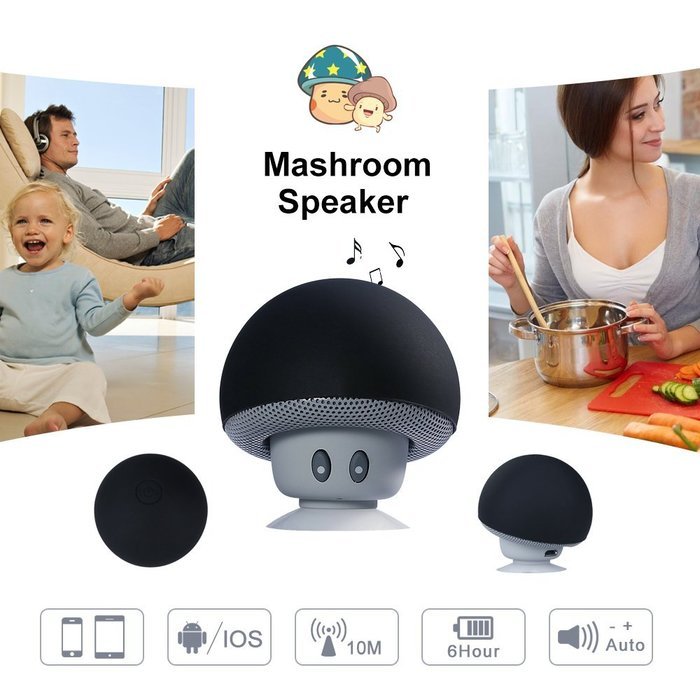 iSTYLE Mini Mushroom Style Bluetooth Wireless Speaker With Suction Cup & Built-in Microphone Compatible with Most... N17