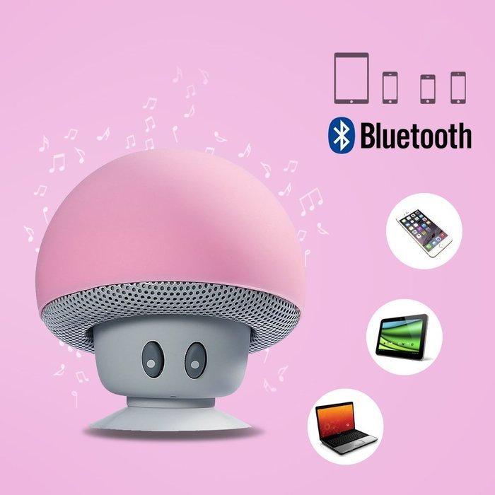 iSTYLE Mini Mushroom Style Bluetooth Wireless Speaker With Suction Cup & Built-in Microphone Compatible with Most... N23