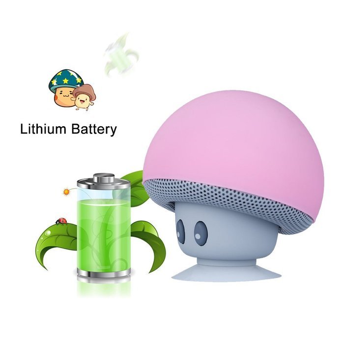 iSTYLE Mini Mushroom Style Bluetooth Wireless Speaker With Suction Cup & Built-in Microphone Compatible with Most... N26