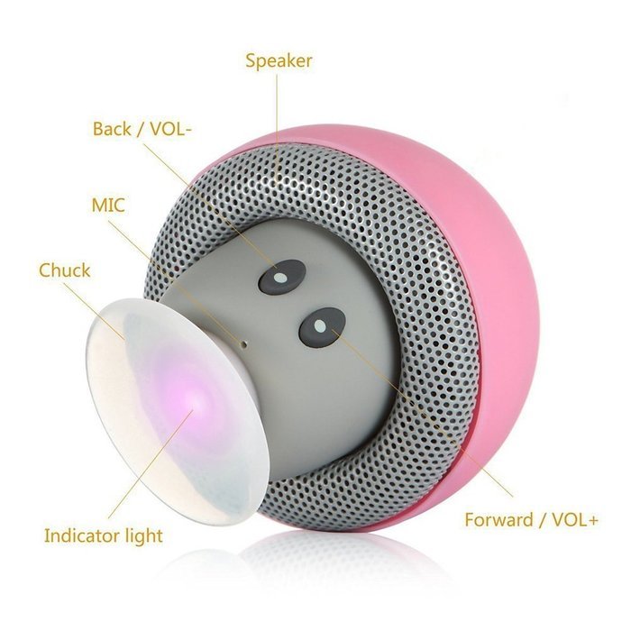 iSTYLE Mini Mushroom Style Bluetooth Wireless Speaker With Suction Cup & Built-in Microphone Compatible with Most... N27