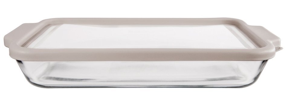 Anchor Hocking 3-Quart Glass Baking Dish with Pepper Grey TrueFit Lid