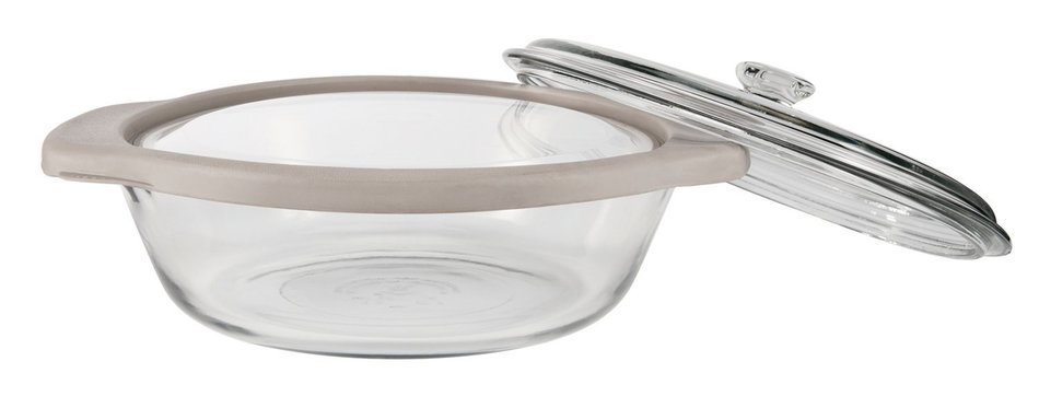 Anchor Hocking 3-Quart Glass Baking Dish with Pepper Grey TrueFit Lid N11