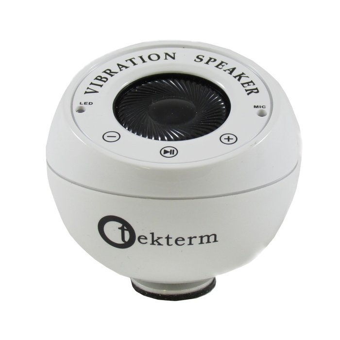 Rechargeable Bluetooth Wireless Vibration Resonance Portable Speakers with Microphone (White)