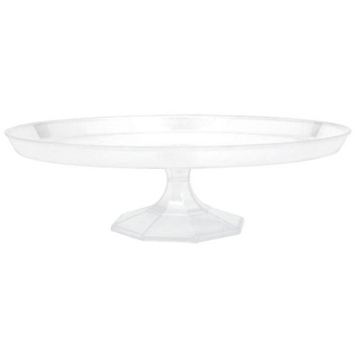 Amscan Small Plastic Party Dessert Stand Perfect Tableware and Cutleries, 9-3/4", Clear