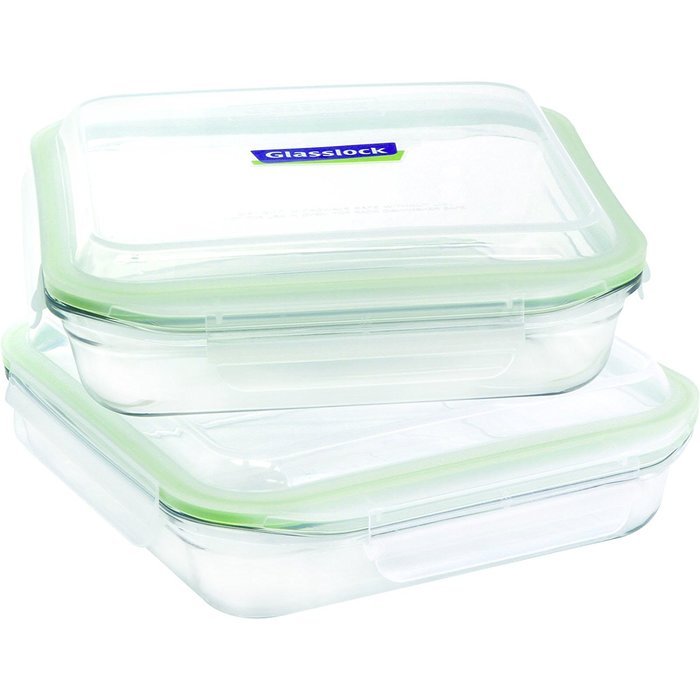 Glasslock 4-Piece Oven Safe Bakeware Square Set, 9 by 9-Inch