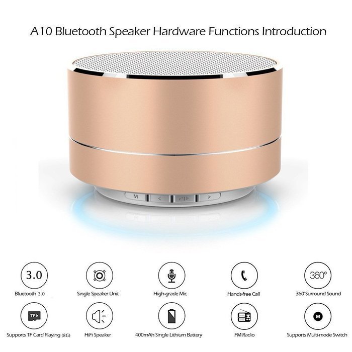 Portable Wireless Bluetooth Speaker with Microphone for iPhone Samsung Mobile Phones, Suport TF Cards and FM Radio... N12