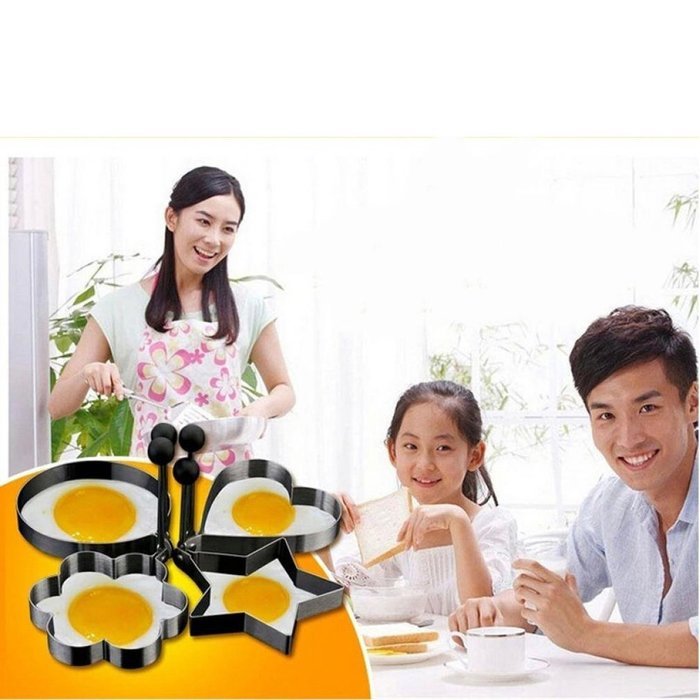 uxcell Stainless Steel Kitchen Non-stick Frying egg Mold Mould Omelette Egg Pancake Ring Shaper with Collapsible... N18