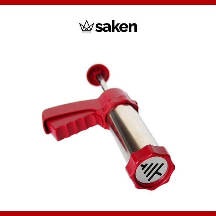 Saken Stainless Steel Cookie Press Gun Set with Plastic Easy-Grip Trigger Handle, Deluxe II Premium Grade Kit,... N4