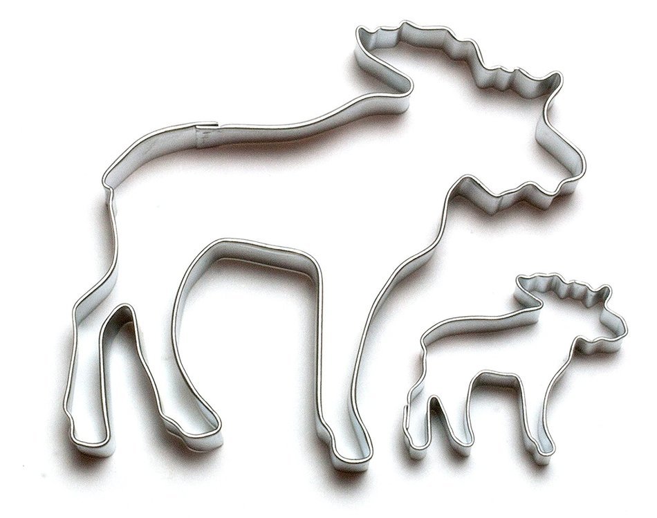 Cybrtrayd Parent/Child Cookie Cutter Set, 4-Inch, Moose