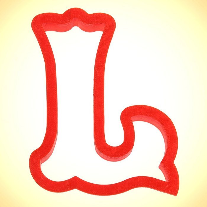 Curly Letter L Cookie Cutter 4 in