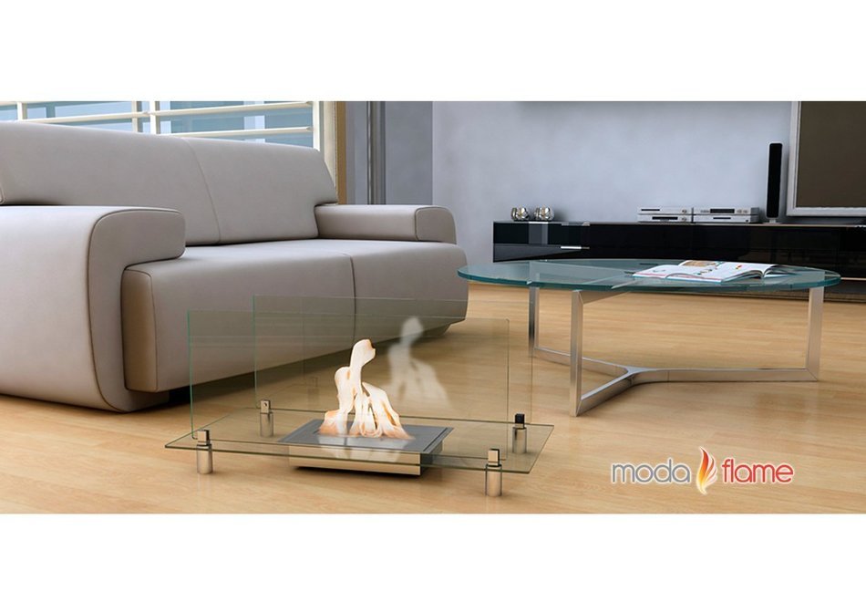 Baza Free Standing Floor Indoor / Outdoor Ethanol Fireplace Clear N3