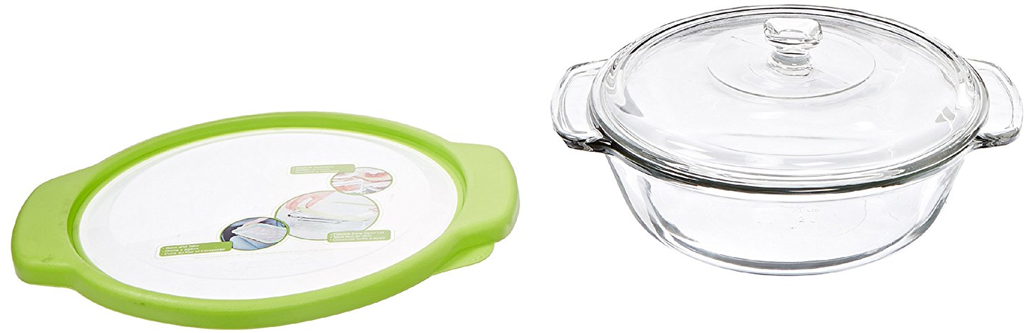 Anchor Hocking 3 Quart Glass Baking Dish With Green Truefit Lid N11 Free Image Download