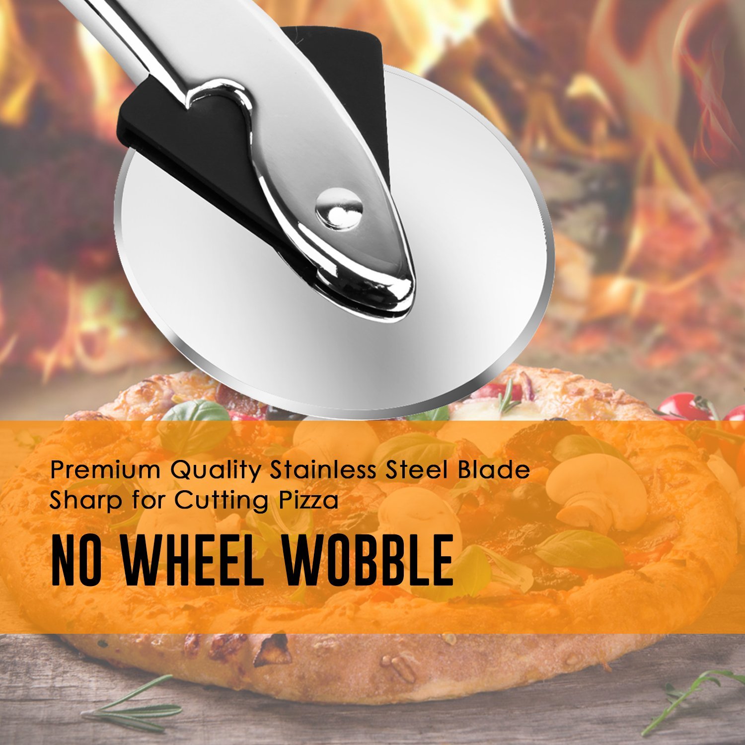 Kollea Premium Stainless Steel Pizza Wheel and Cutter for Pizzas ...