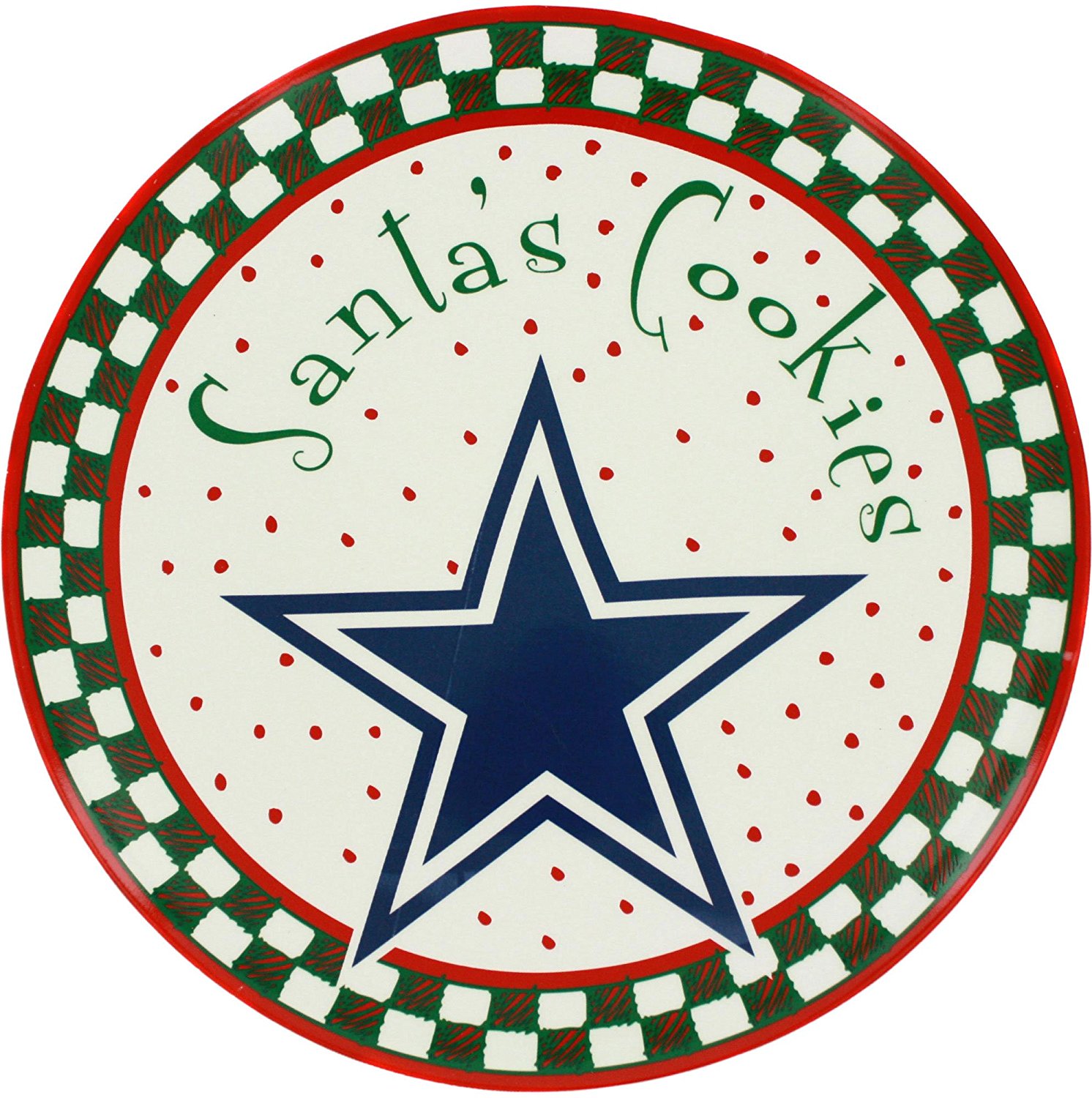 Dallas Cowboys Santa Cookie Plate free image download