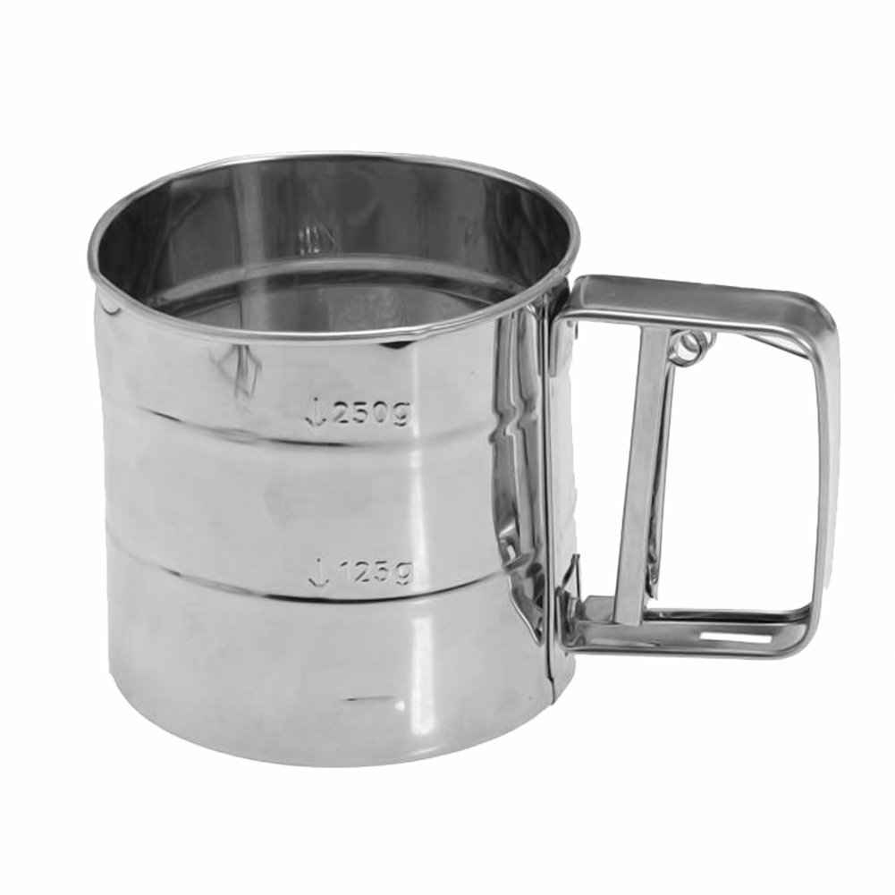 Gooday Stainless Mechanical Flour Sugar Icing Mesh Sifter Shaker Baking ...