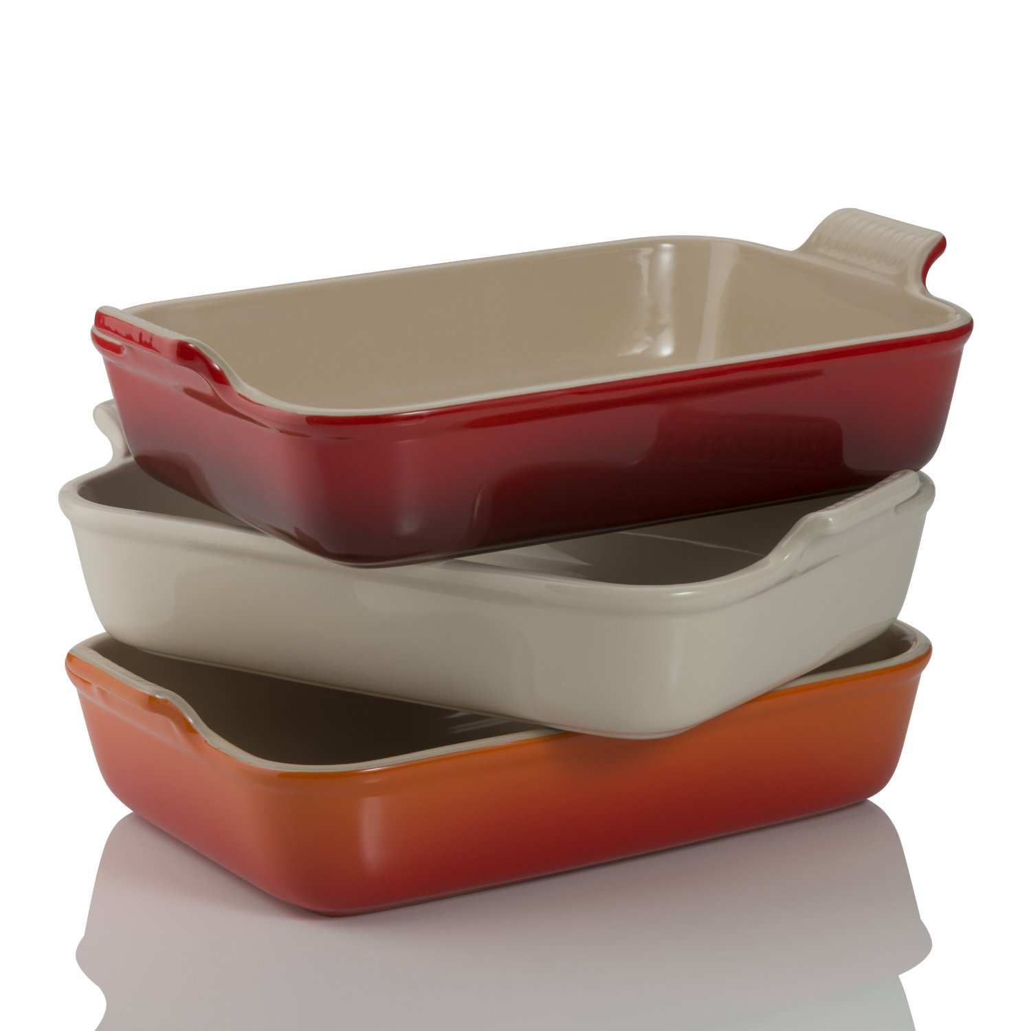 Le Creuset Heritage Stoneware 10 1 2 By 7 Inch Rectangular Dish Cerise