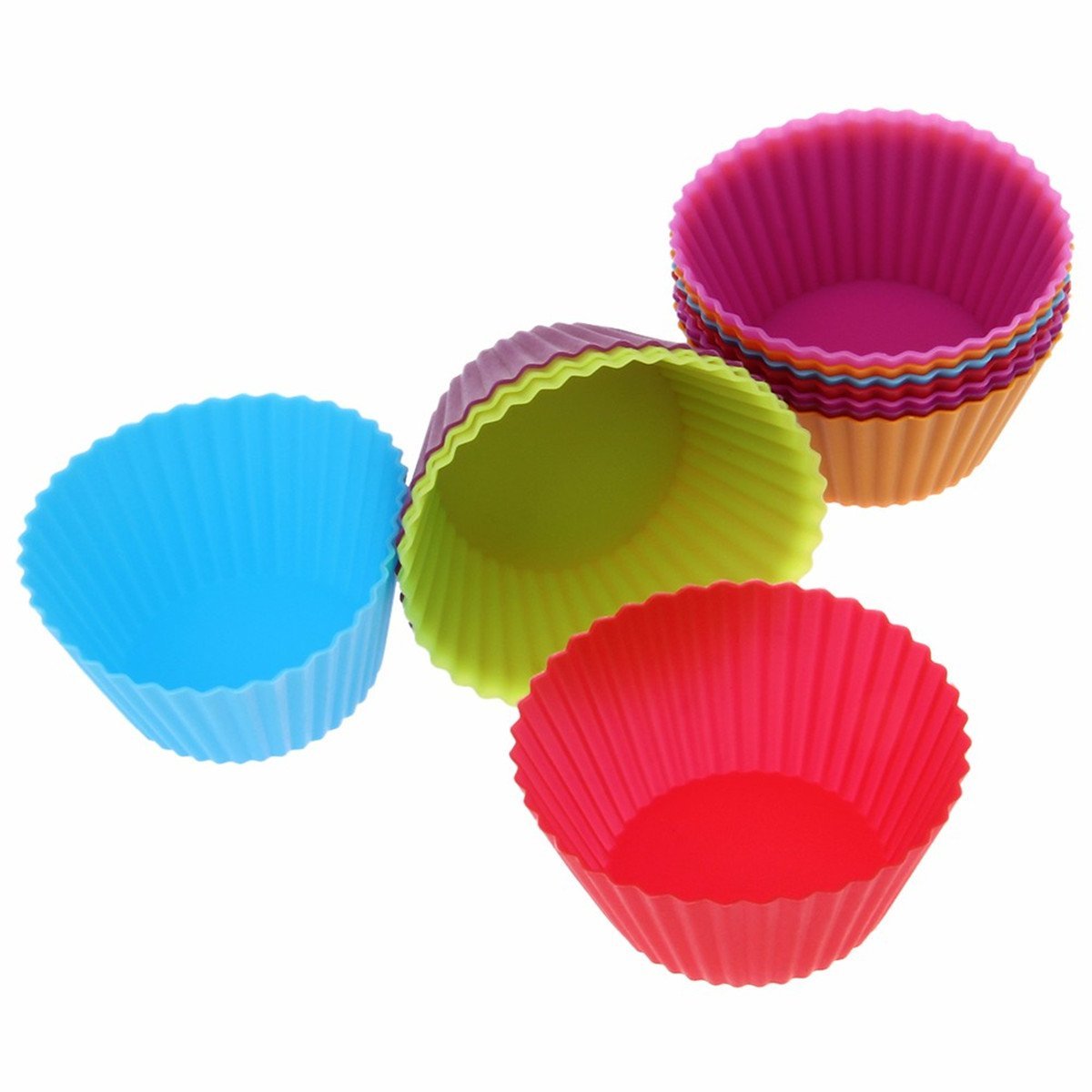 MENGDA 12PCS Silicone Cake Baking Cup Set Silicon Kitchen Craft Tool ...