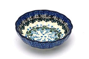 Polish Pottery Bowl - Shallow Scalloped - Small - Wisteria