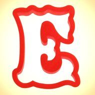Curly Letter E Cookie Cutter 4 in