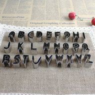 SDBING 26 Pcs Stainless Steel Alphabet Letter Cookie Cutter Set N3