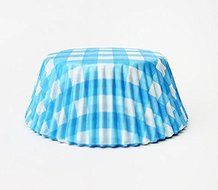 25 Blue Gingham Cupcake Liners (standard size)