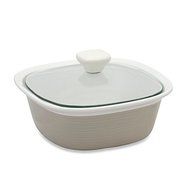 CorningWare&reg; Etch&trade; 1-1/2-Quart Casserole Dish in Sand with See-through Glass Lids