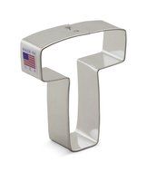 Ann Clark Letter T Cookie Cutter - 3.25 Inches - Tin Plated Steel