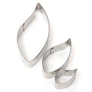 KINGSO 3pcs Leaves Shape Stainless Steel Cake Baking Cookie Cutter Set