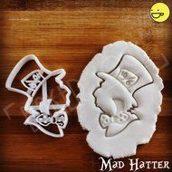 FULL SET of 4 Alice in Wonderland Characters Cookie Cutters | Alice Kingsley, Mad Hatter, White Rabbit and Cheshire... N3
