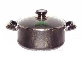 Non-Stick Aluminum 2 Handle Cooking Sauce Pot w/ Glass Lid - 18 Cm 2.5 QT