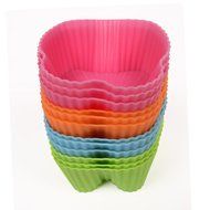 Webake Silicone Baking Cups, Cupcake Liners, Muffin Cups (12-pack, Star) N29
