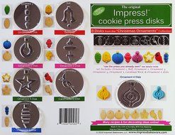 Ornaments 8 Disk Set for Cookie Presses (SIZE P disks for presses that came with PLASTIC disks) N2