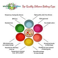 Silicone Baking Cups / Cupcake Liners / Muffin Cups | Superior Quality | No BPA | Ebook Included N5