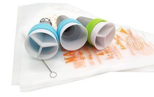 Piping Bags Tips Converter 14pcs/set, Kootips Icing Piping Bag and Nozzle Converter Tri-color Cream Coupler Cake... N3