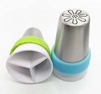 Piping Bags Tips Converter 14pcs/set, Kootips Icing Piping Bag and Nozzle Converter Tri-color Cream Coupler Cake... N4