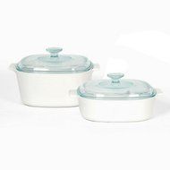 Corningware StoveTop Pyroceram Just White Casserole 4-pc Set